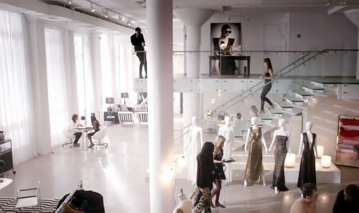 Empire fashion house in white loft